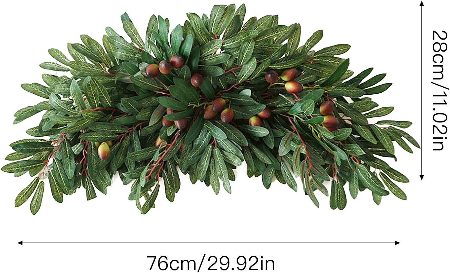307in Artificial Olive Flower Swag Decorative Arch Wreath