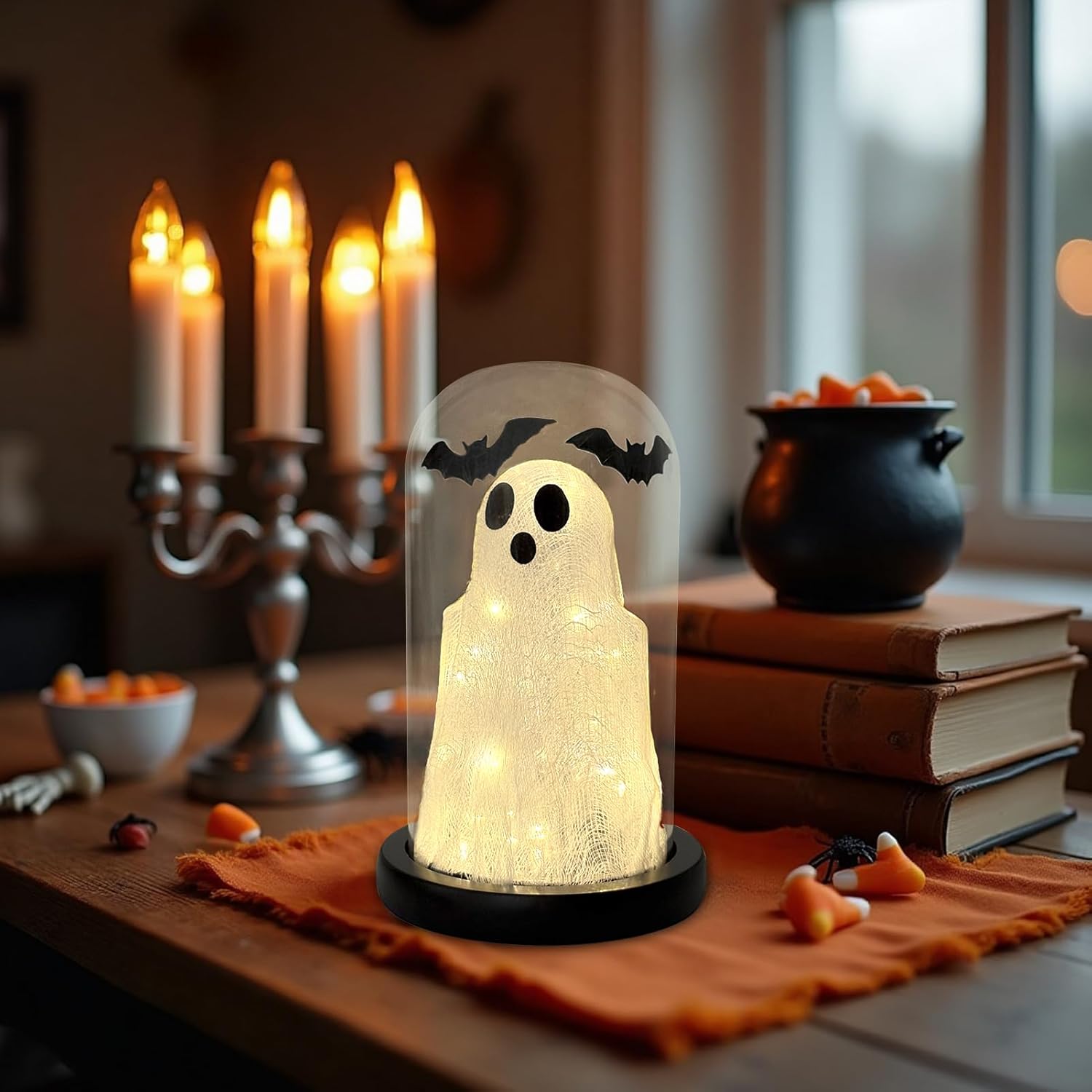 DAZONGE Halloween Decorations Indoor Glass Dome Cloche