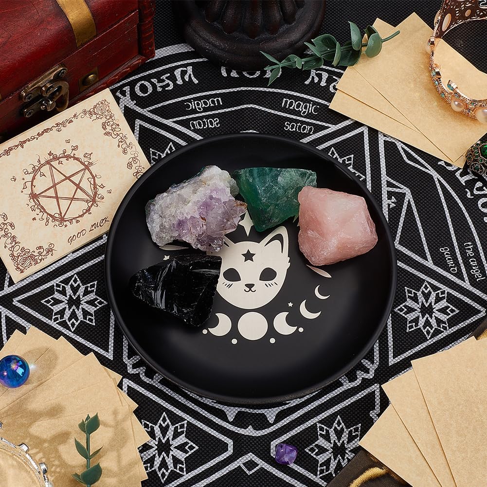 CREATCABIN Black Cat Ritual Plate Offering Bowl
