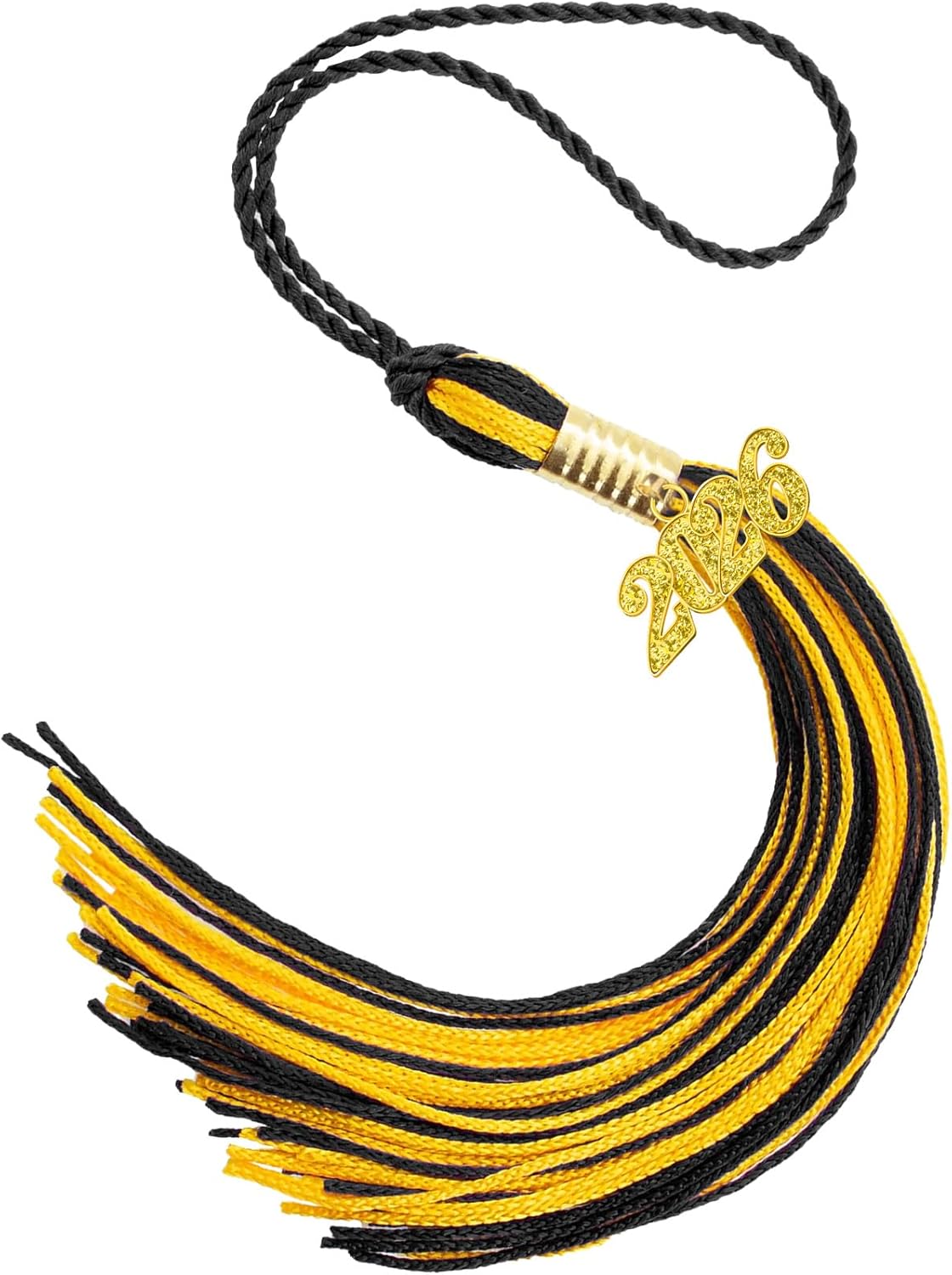 2026 Black Gold Graduation Tassel with Golden Charm