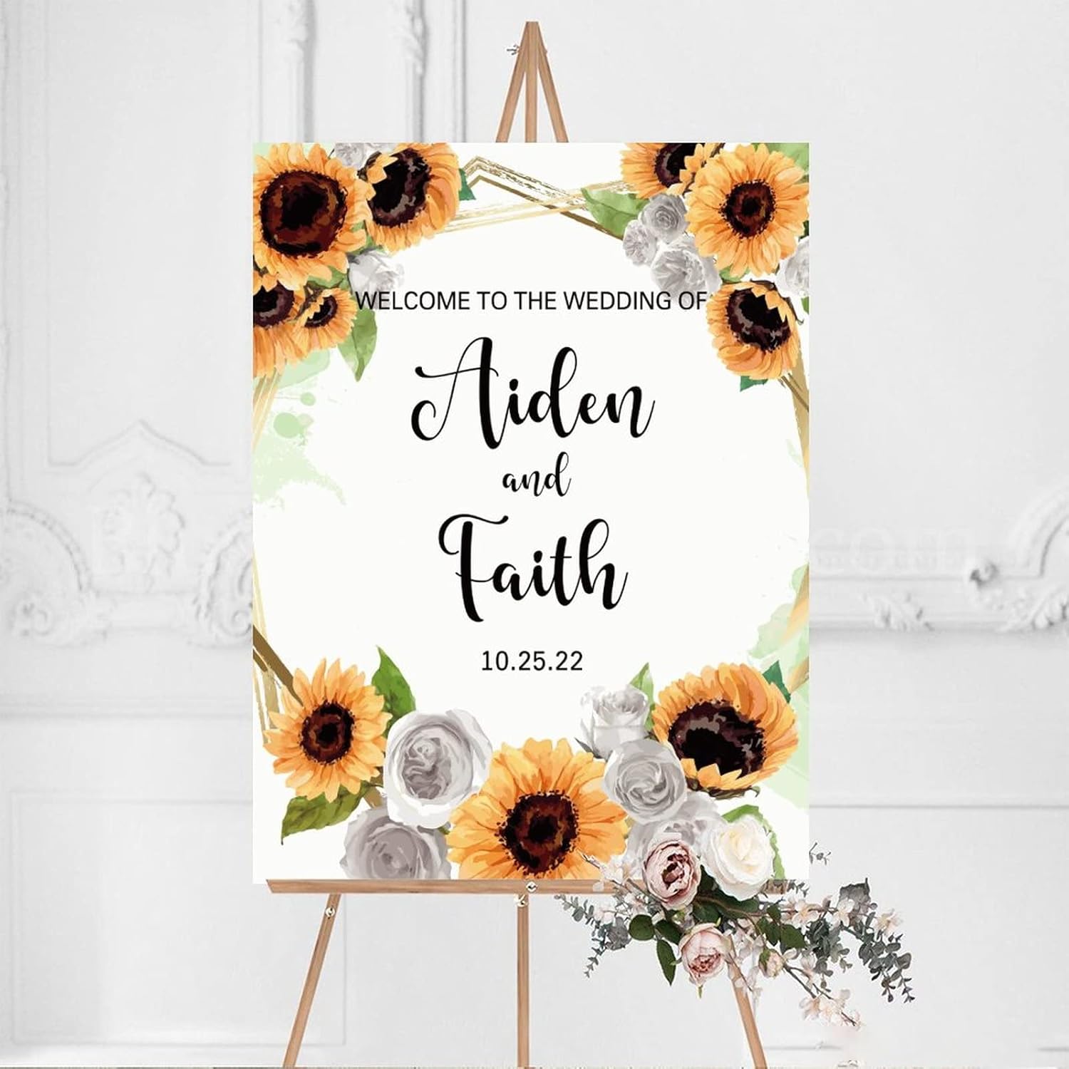 Alioyoit Personalized Wedding Welcome Sign 12x16 Inch