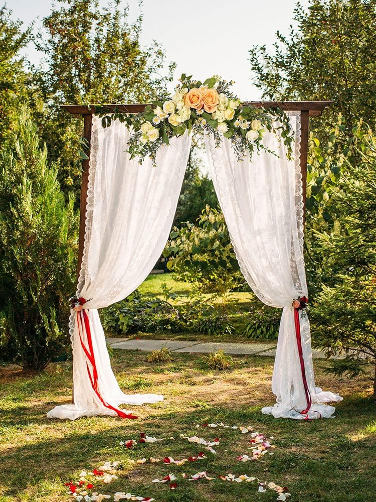 MOTUZP Artificial Rose Flower Swag 177In Arch Decor