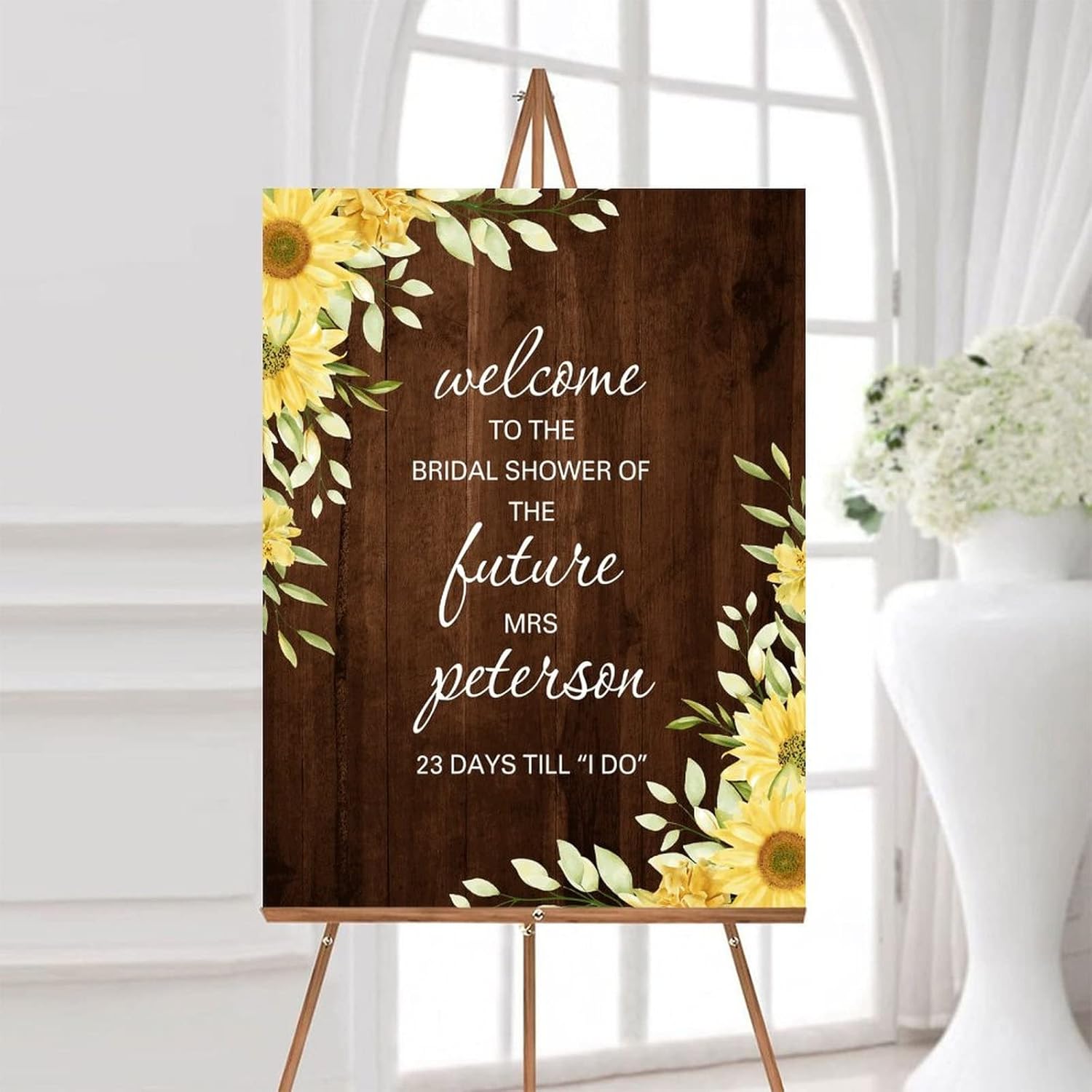 Alioyoit Rustic Wooden Wedding Welcome Sign