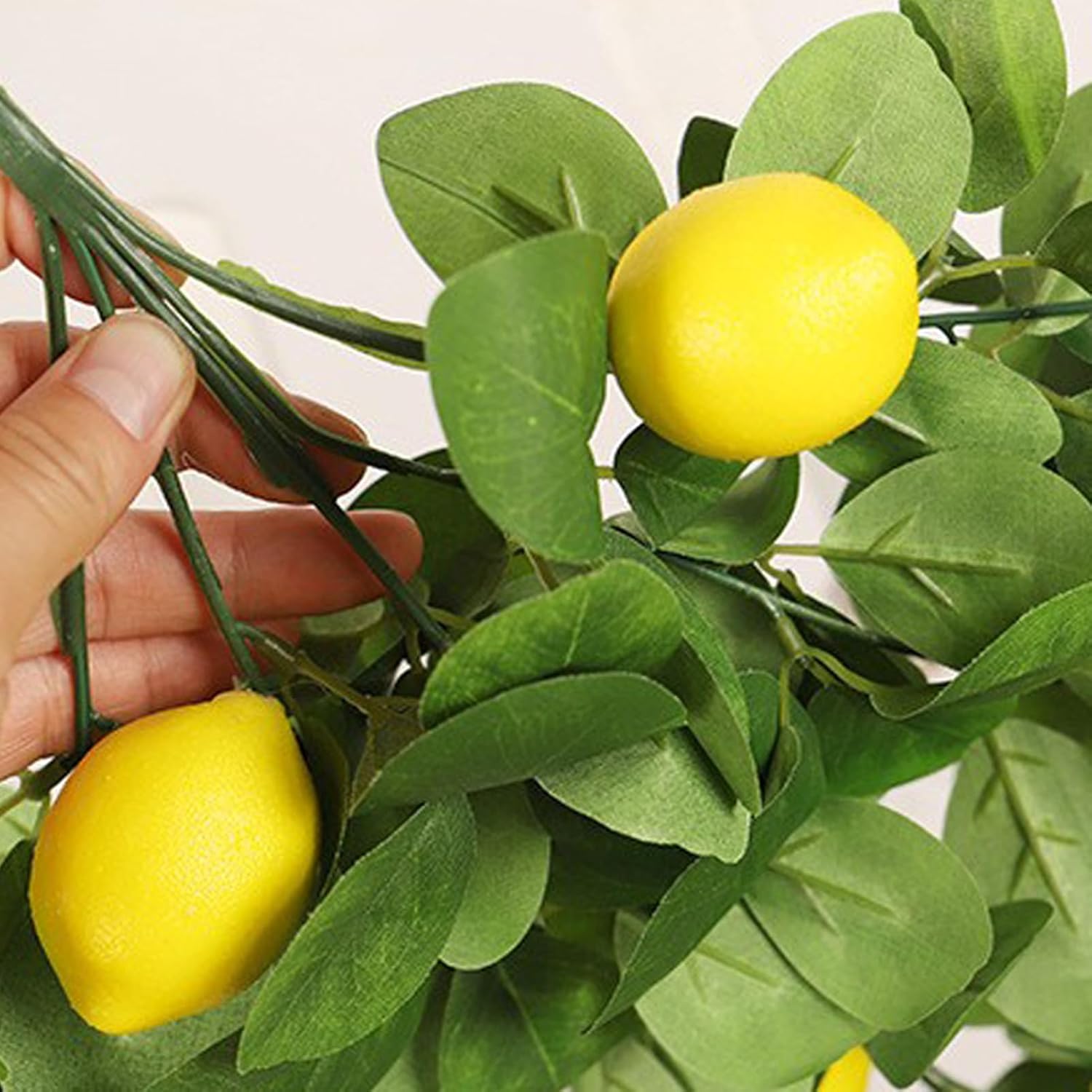 Artificial Lemon Teardrop Wreath for Front Door Decor