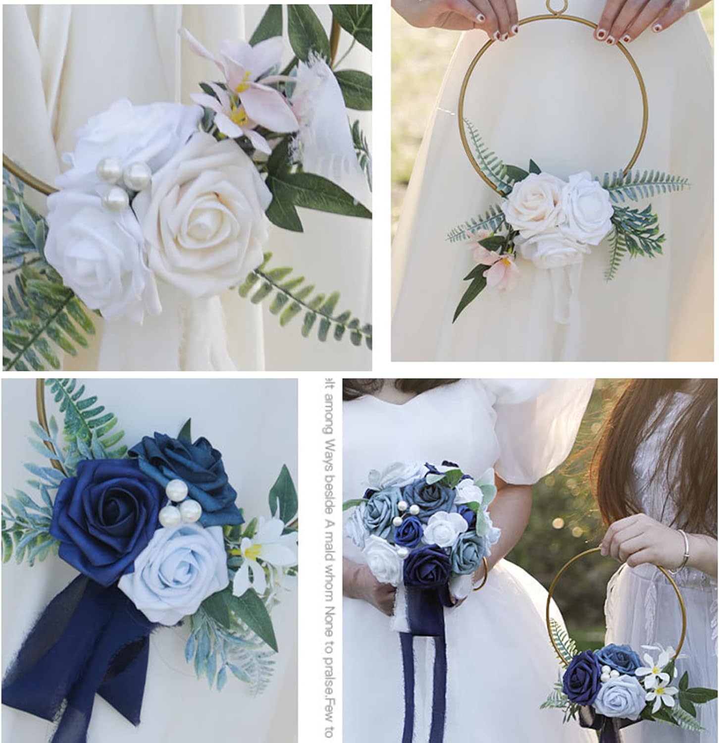 Red Wedding Floral Hoop Wreath for Bridesmaids