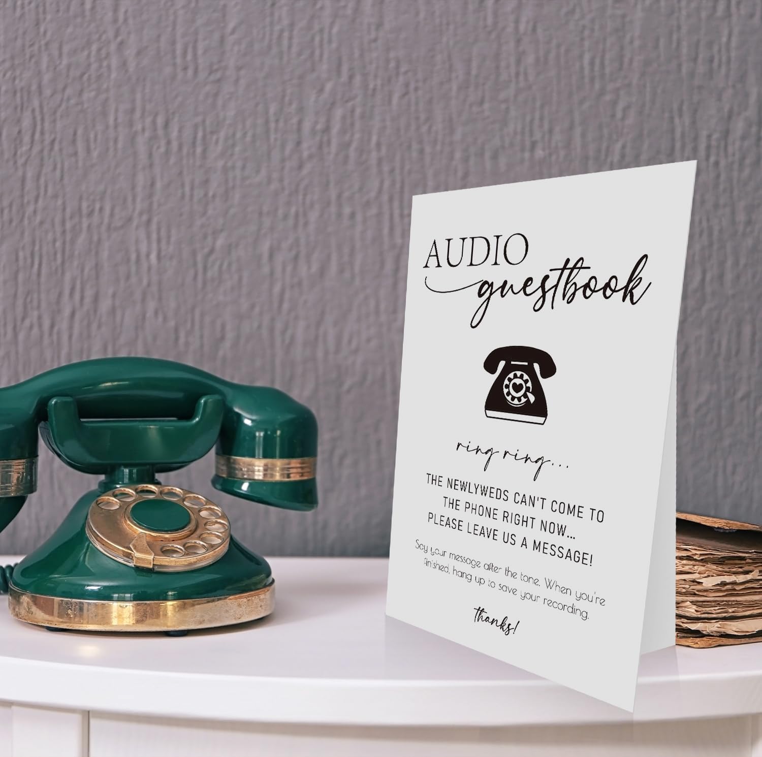 OXEDP Audio Guest Book Sign 8x11 Inch Modern Wedding Decor