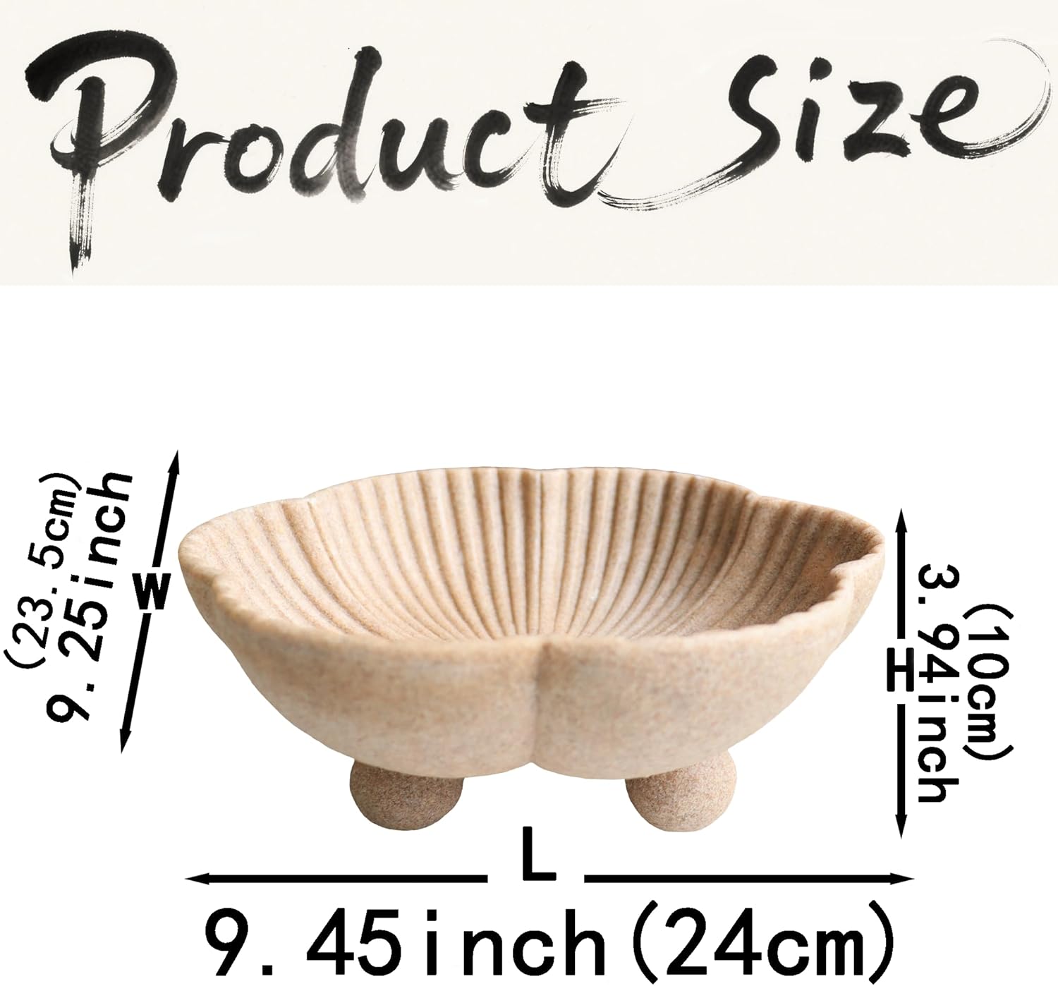 Large Decorative Bowl Set with Scalloped Pedestal Design