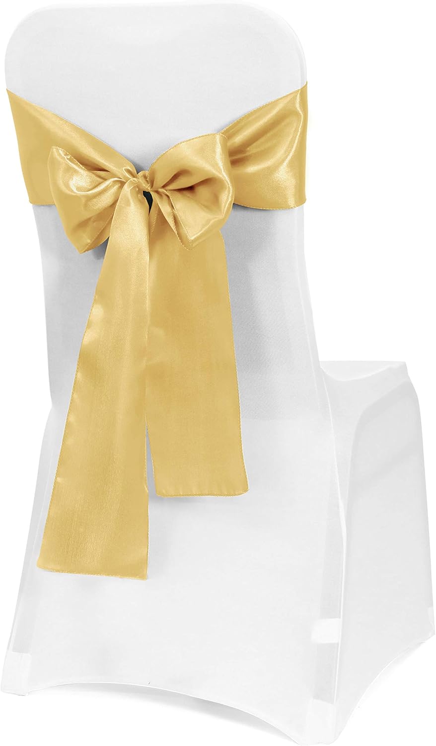 Obstal 10 pcs Satin Chair Sashes Bows for Wedding Reception