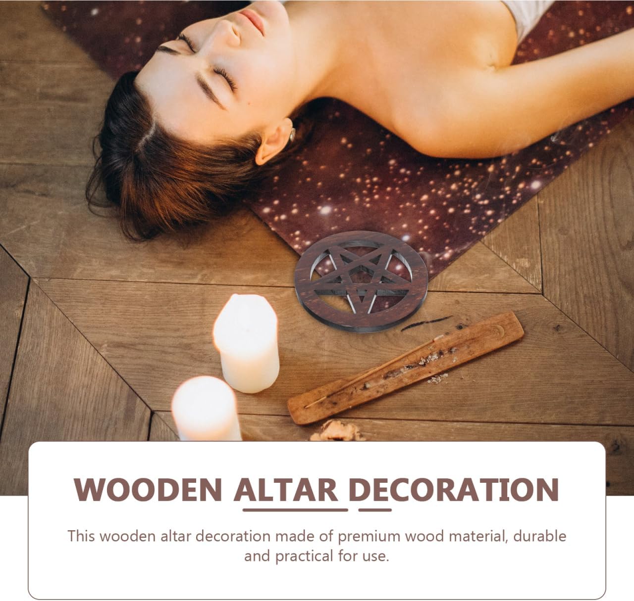 VOSAREA Pentagram Wooden Altar Tile