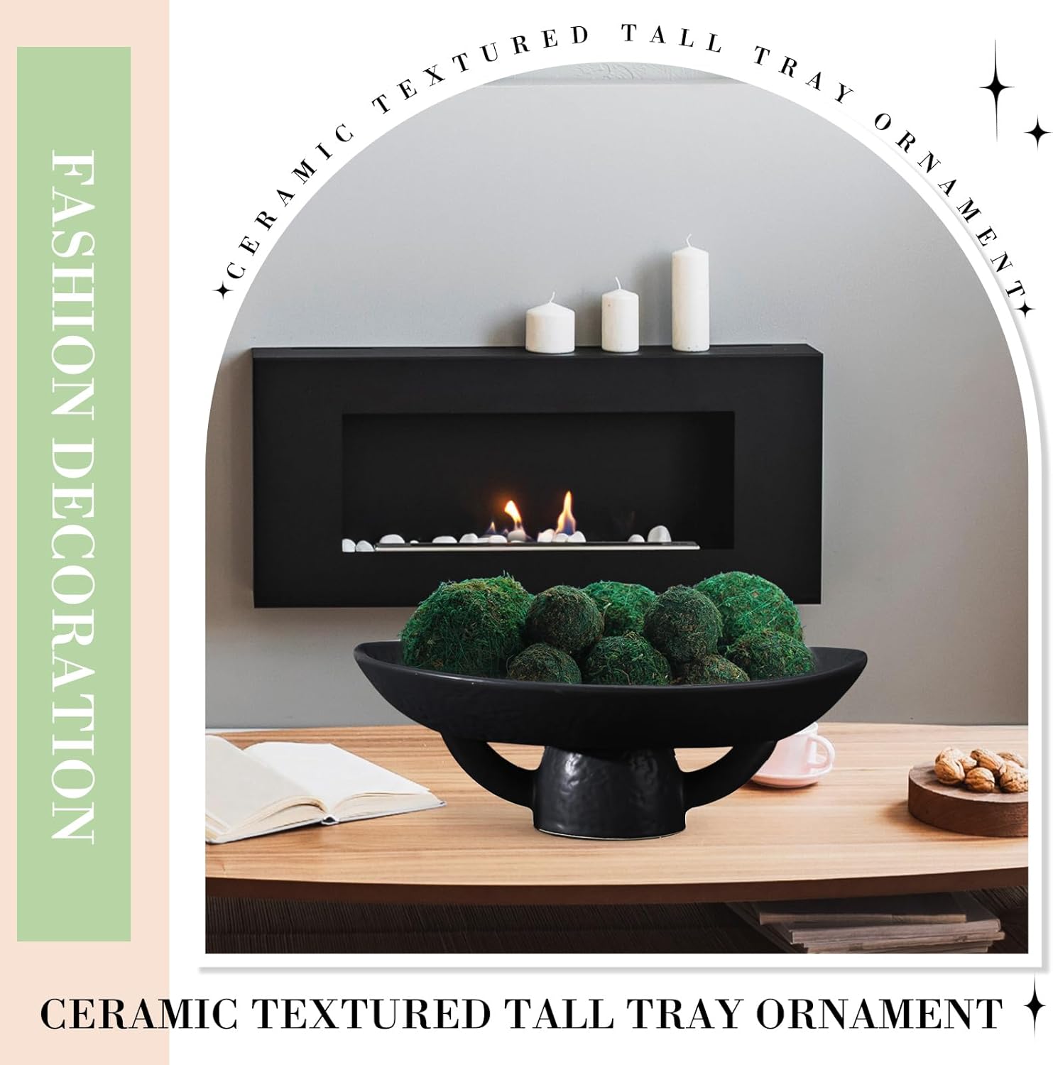 Exquisite Black Ceramic Decorative Bowl 135x11 Inch