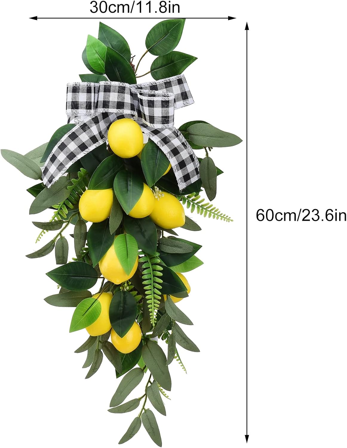 24 Inch Artificial Lemon Teardrop Swag for Front Door