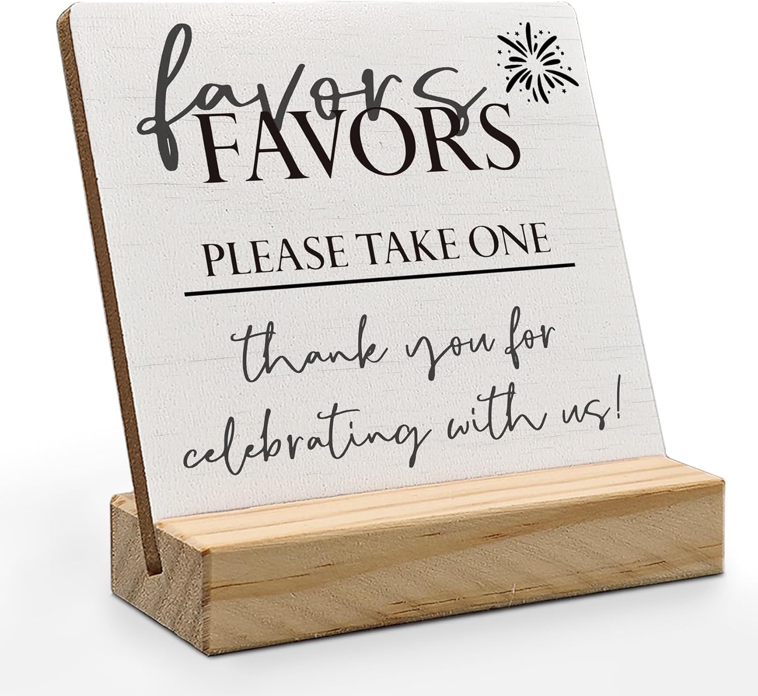 ANIANG Take One Sign Wooden Plaque with Stand