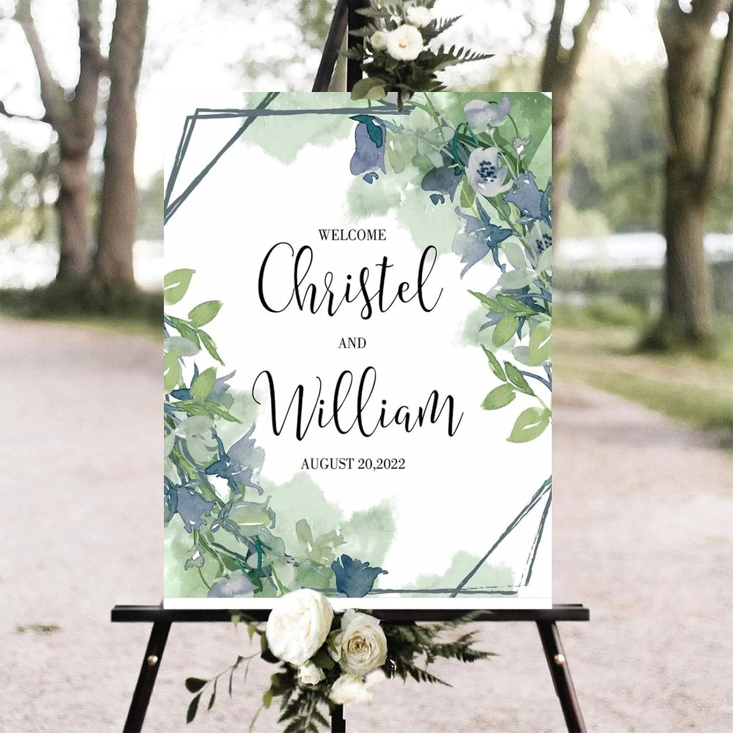 Alioyoit Personalized Wooden Wedding Welcome Sign