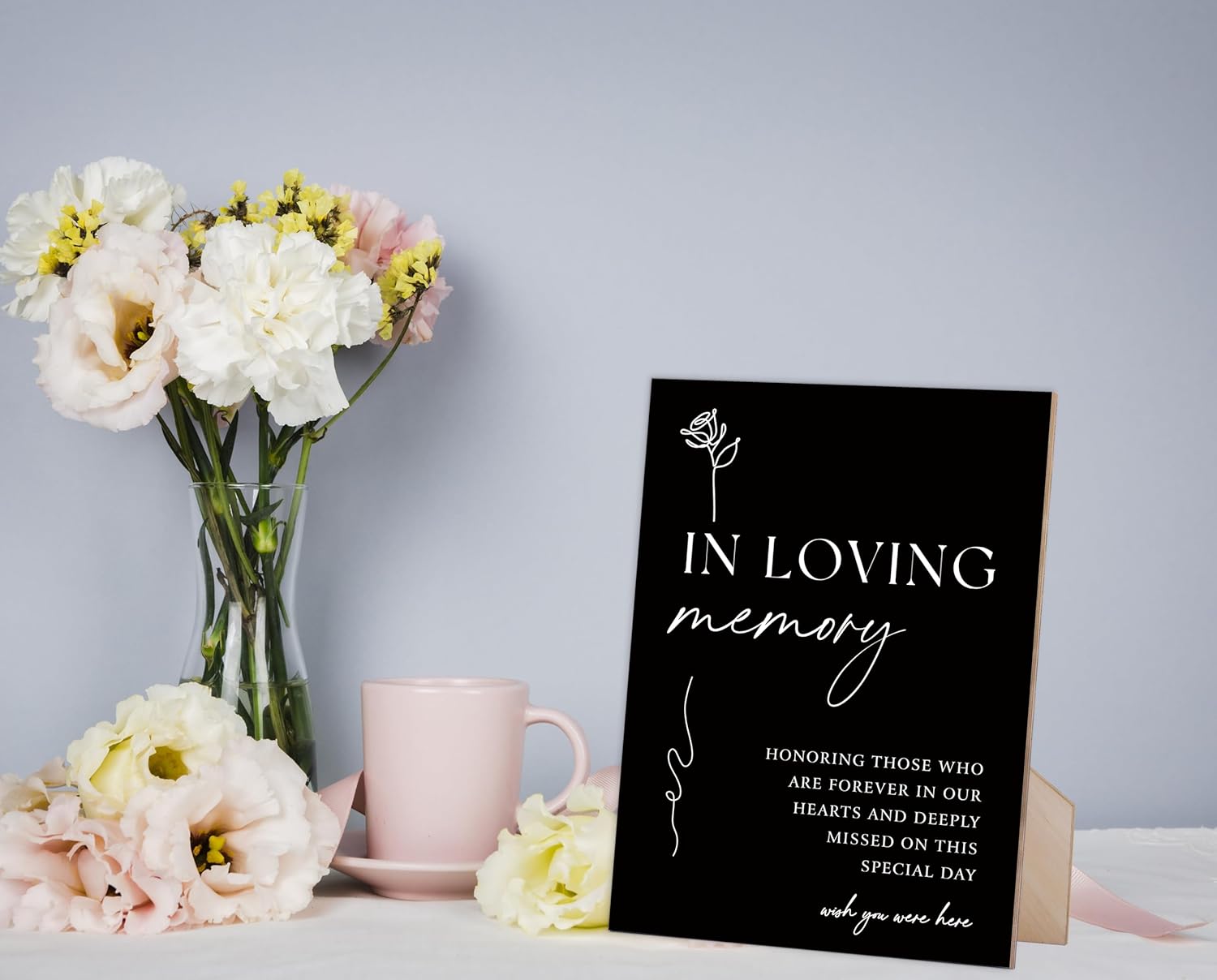 In Loving Memory Wedding Sign 8x11 Inch Wooden