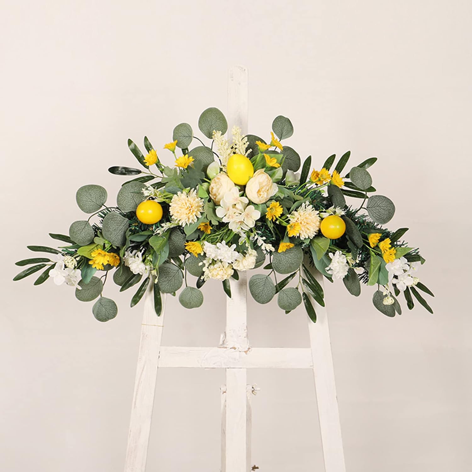 Artificial Lemon Flower Swag 275 Inch Decorative Wreath