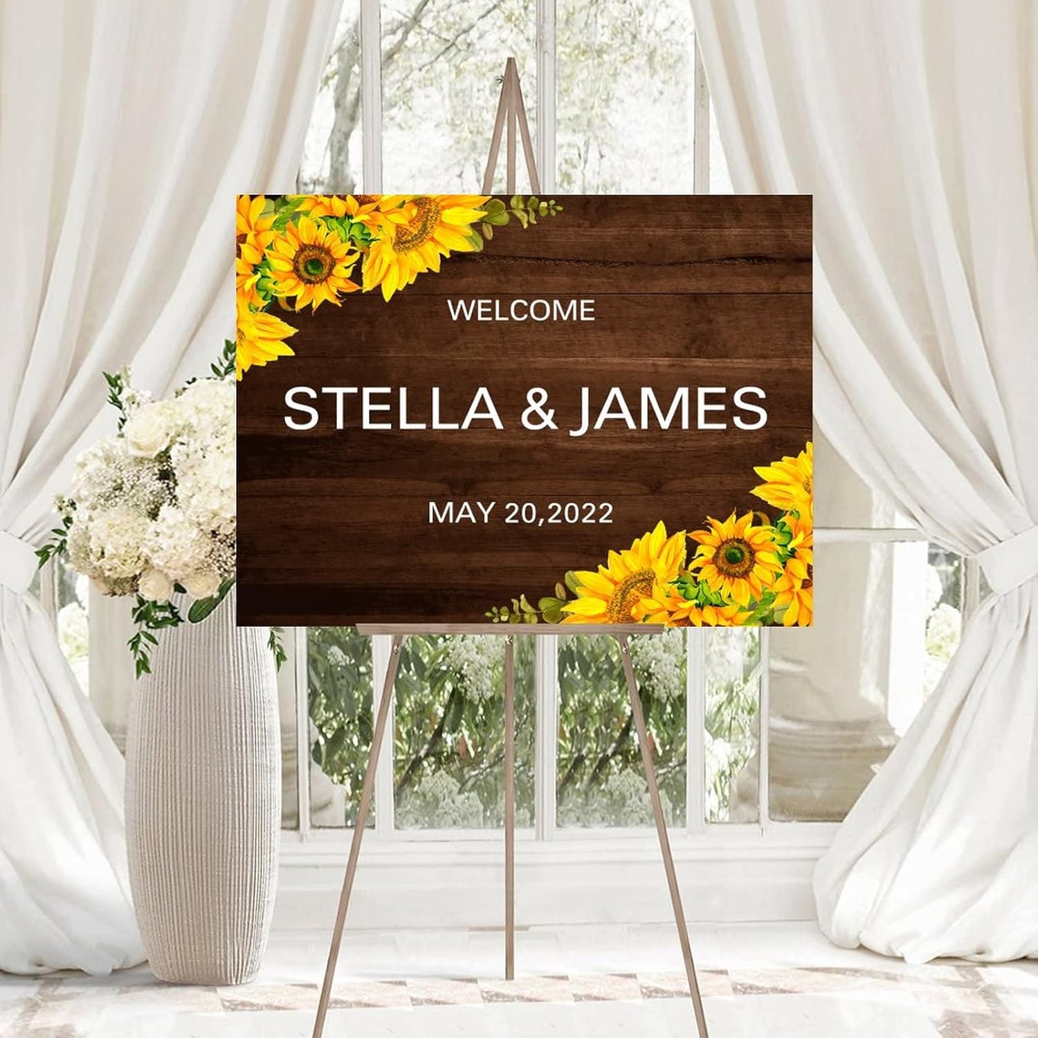 Alioyoit Wedding Welcome Sign with Sunflowers 1