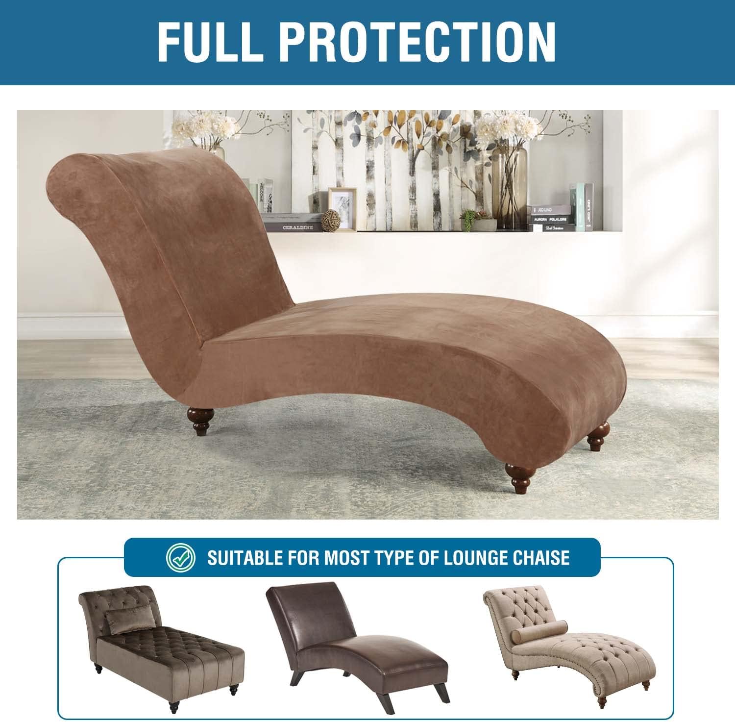 HVERSAILTEX Velvet Chaise Lounge Cover Camel
