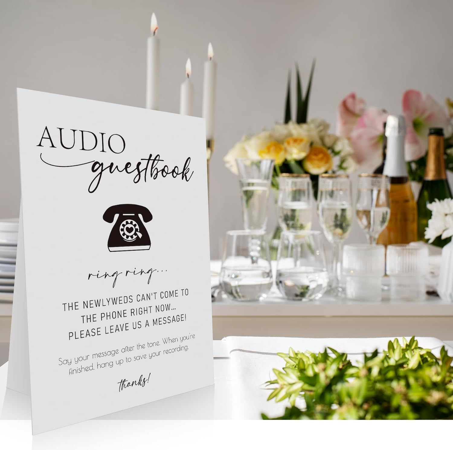 OXEDP Audio Guest Book Sign 8x11 Inch Modern Wedding Decor