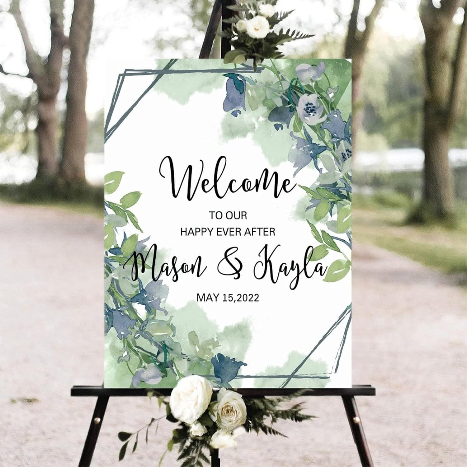 Alioyoit Customizable Wedding Welcome Sign 12x16 Inch