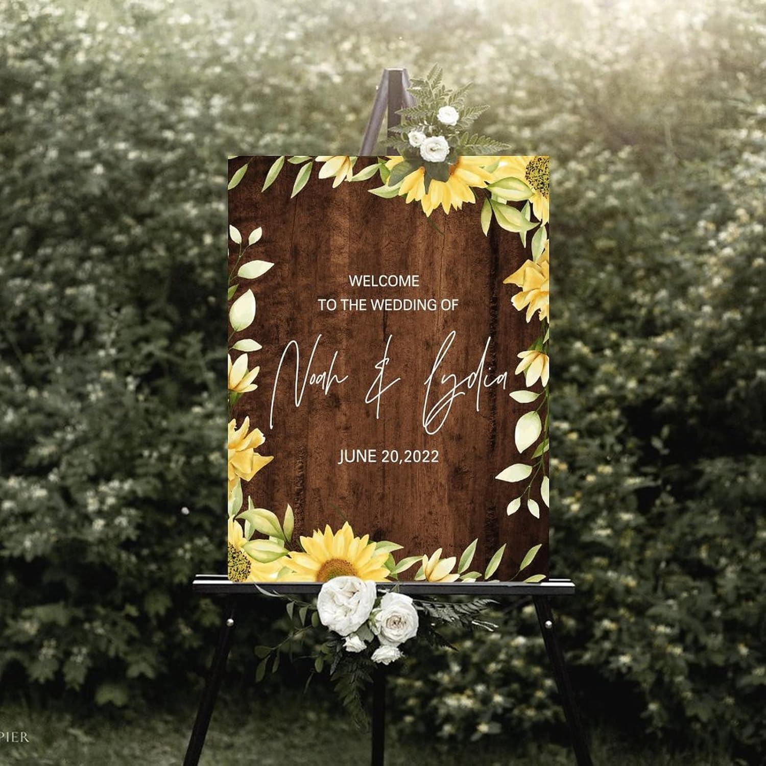 Alioyoit Rustic Wooden Wedding Welcome Sign 1