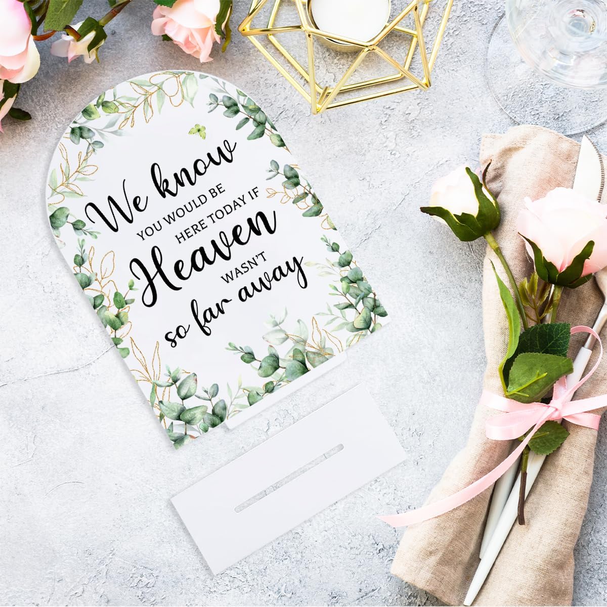 Heaven Wasnt So Far Away Wedding Sign 5x7 Inch