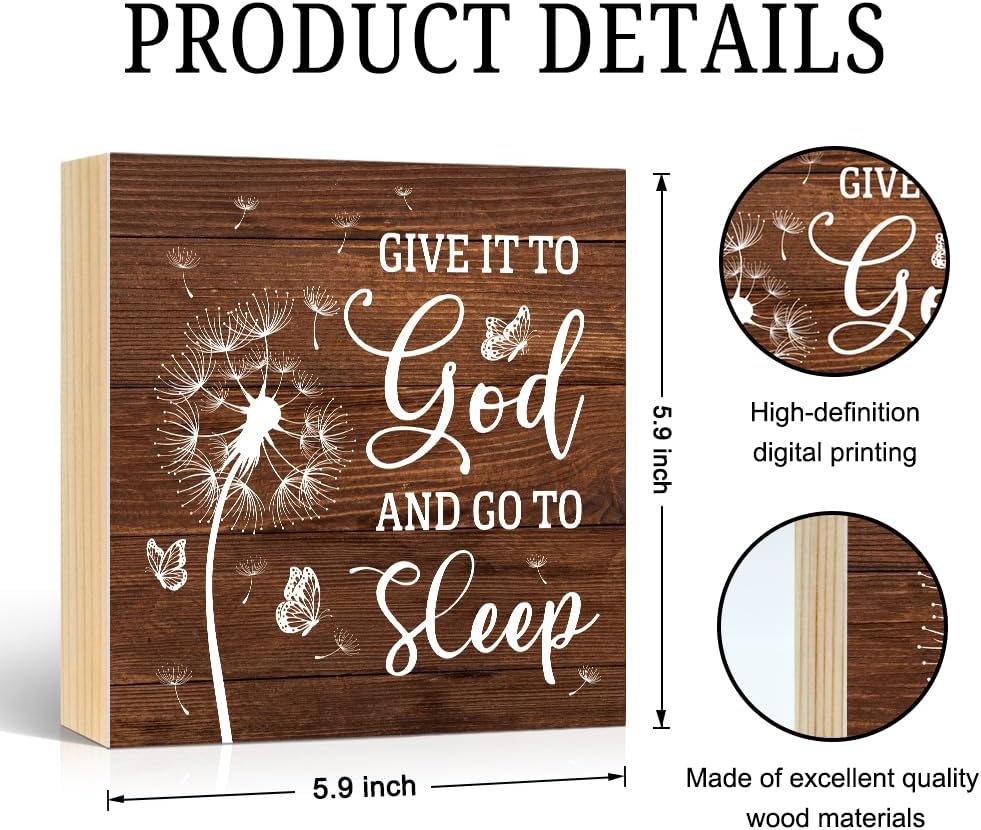 Give It To God And Go To Sleep Wooden Box Sign