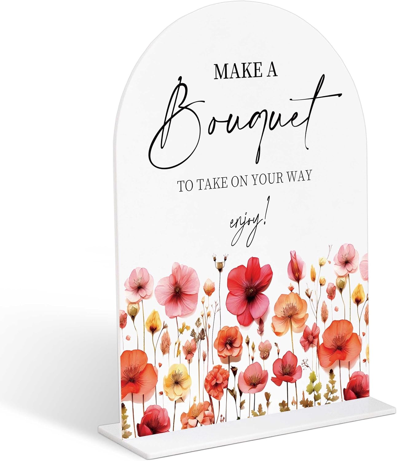 Bouquet Bar Sign with Base for Wedding Events