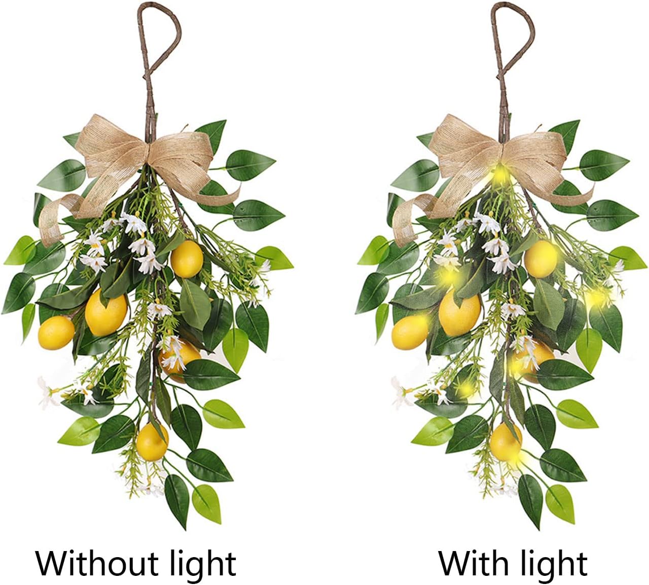 236in Artificial Lemon Daisy Swag Handmade