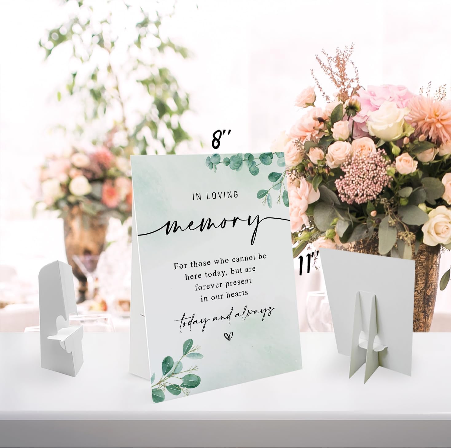 In Loving Memory Wedding Sign with Stand Greenery Decor