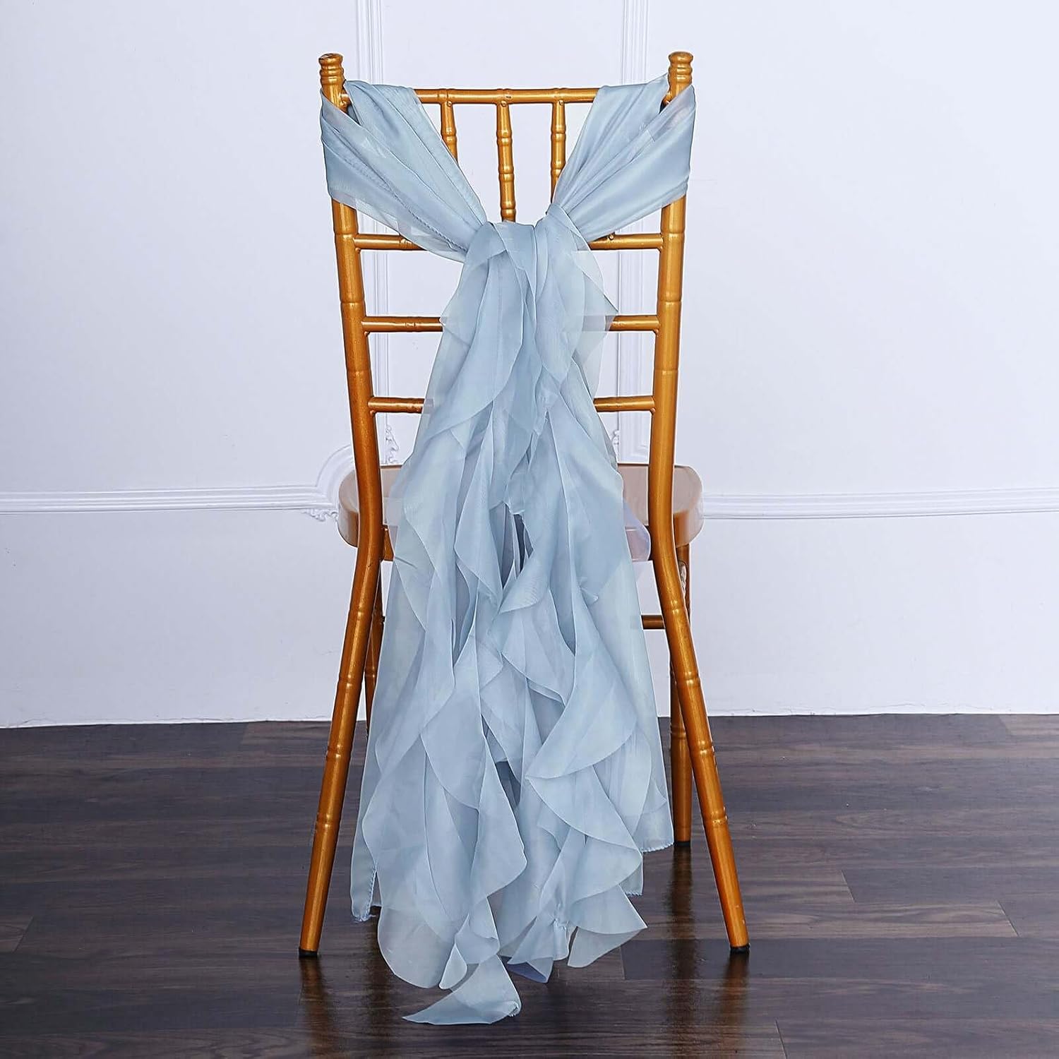 Efavormart Dusty Blue Wedding Chair Sashes Set