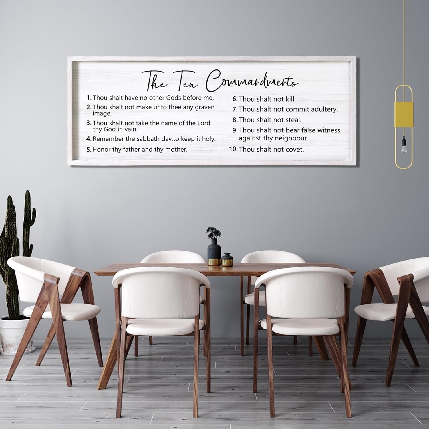 Homuvdok Ten Commandments Framed Wall Art 40x15