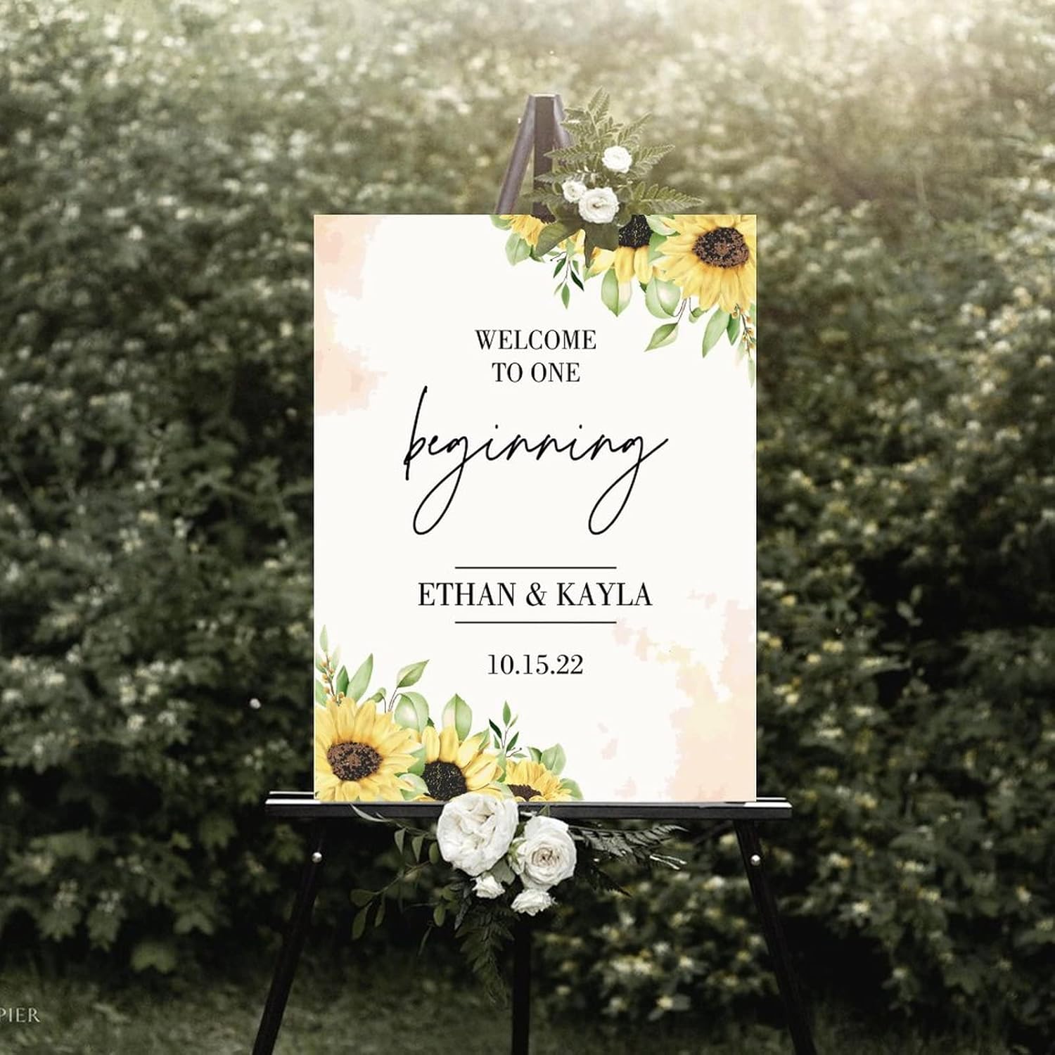 Alioyoit Personalized Wood Wedding Welcome Sign