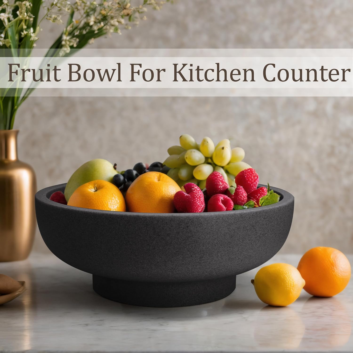 Modern Resin Decorative Bowl - Black Kitchen Entry Decor