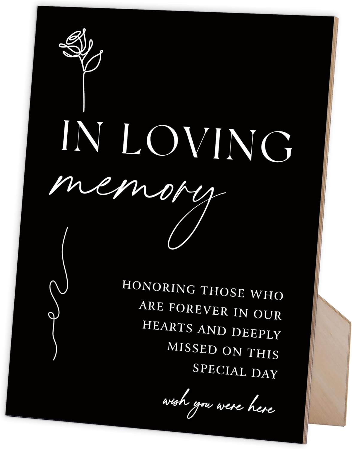 In Loving Memory Wedding Sign 8x11 Inch Wooden
