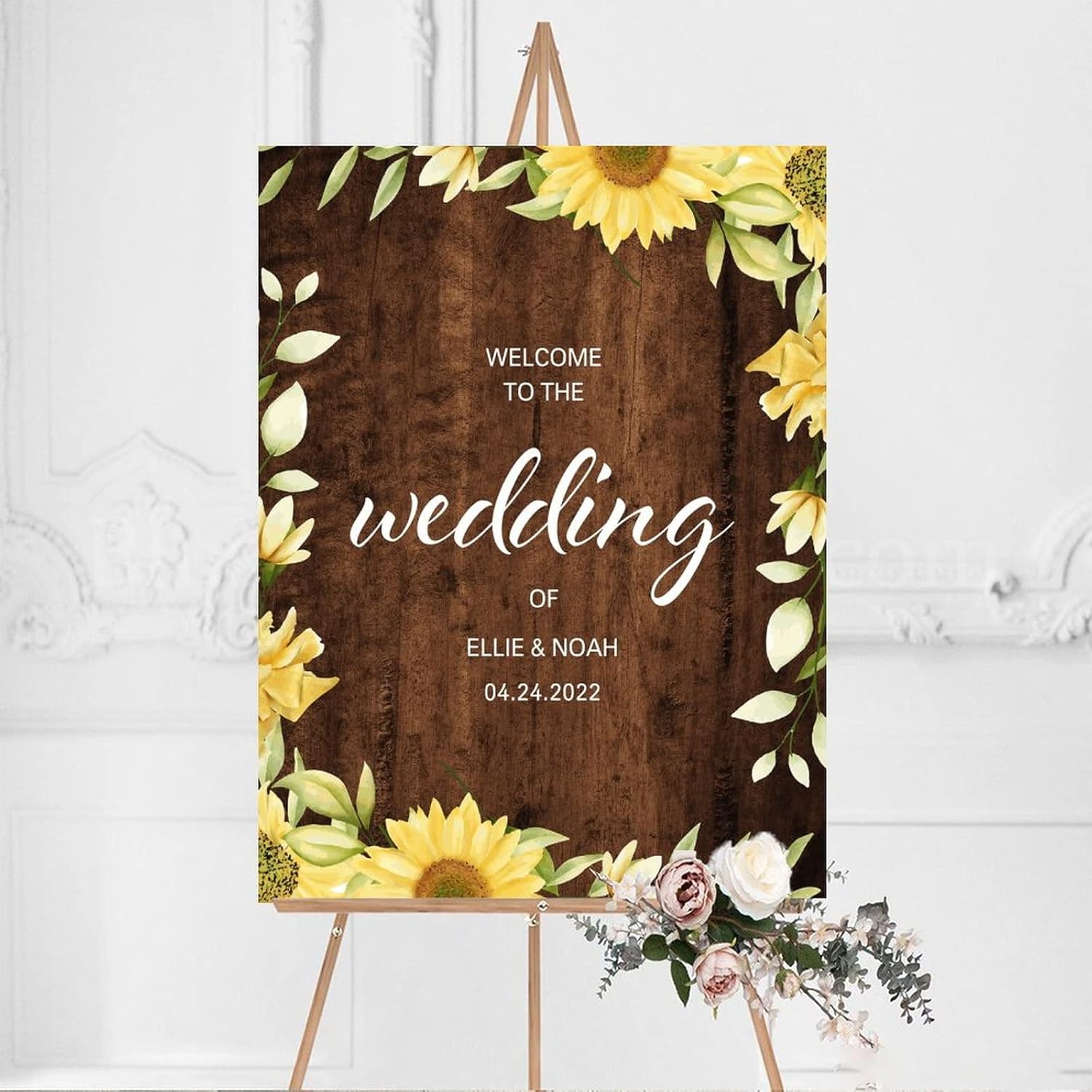 Alioyoit Rustic Wood Wedding Welcome Sign