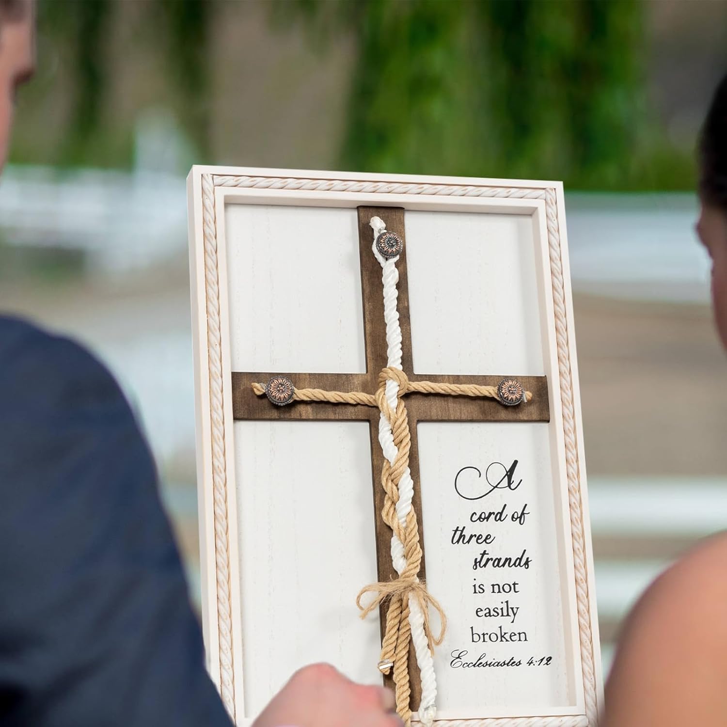 Three Strand Unity Wedding Cross Sign 10x15in