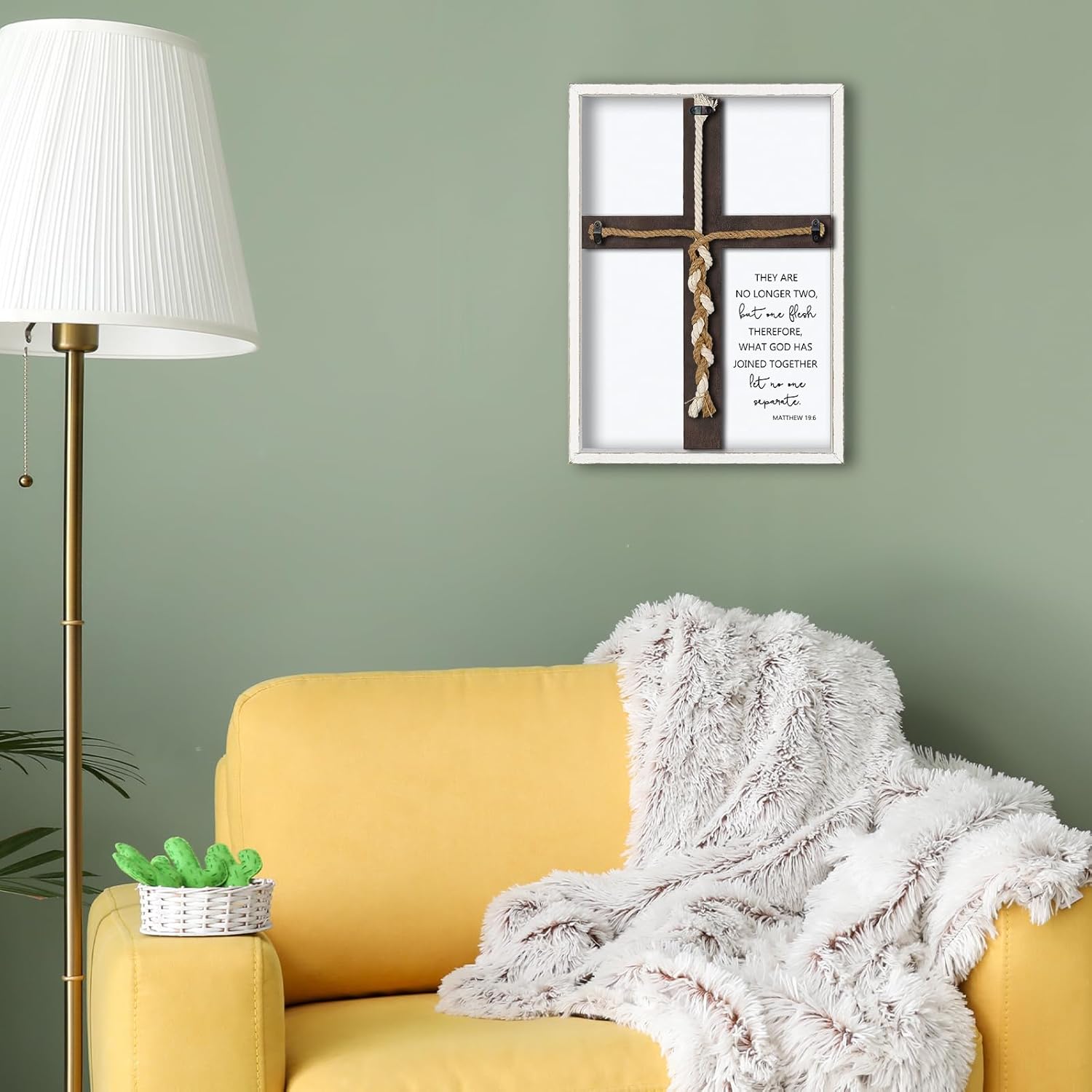 Matthew 196 Wedding Unity Cross Wall Decor White