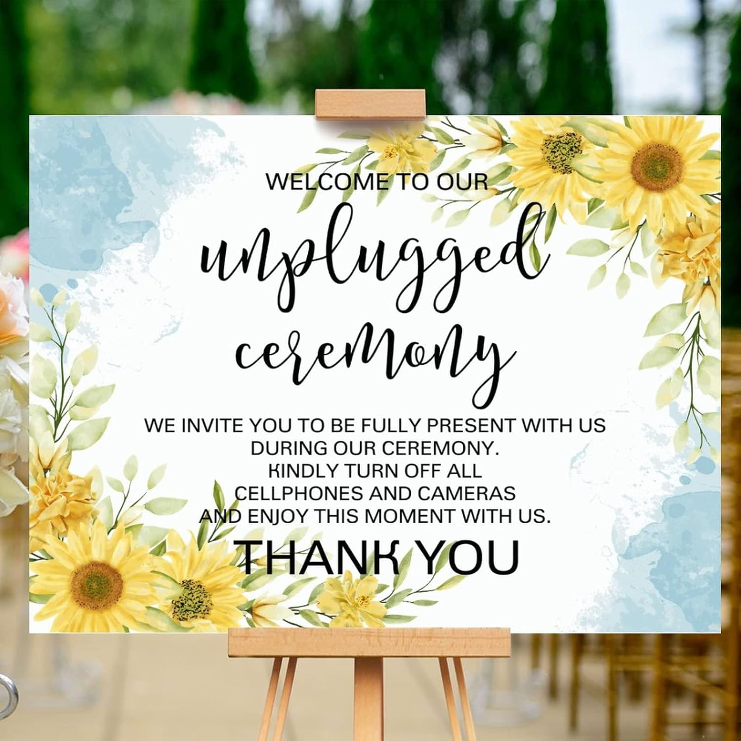 Customizable Luxury Wood Wedding Welcome Sign 12x16 Inch