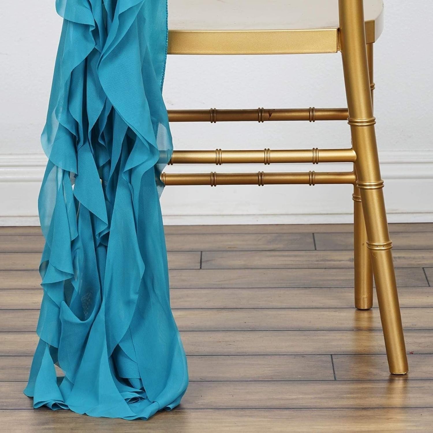 Balsa Circle 10 Turquoise Curly Chiffon Chair Sashes