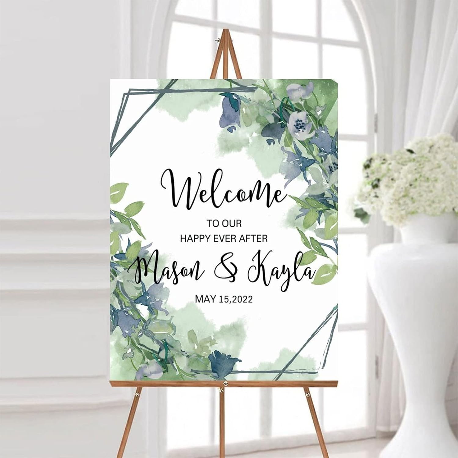 Alioyoit Customizable Wedding Welcome Sign 12x16 Inch