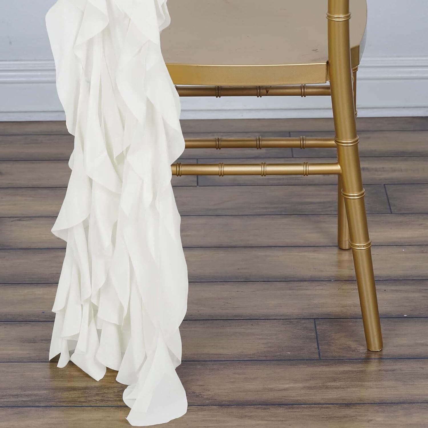Premium Wedding Chiffon Chair Sashes Set Ivory