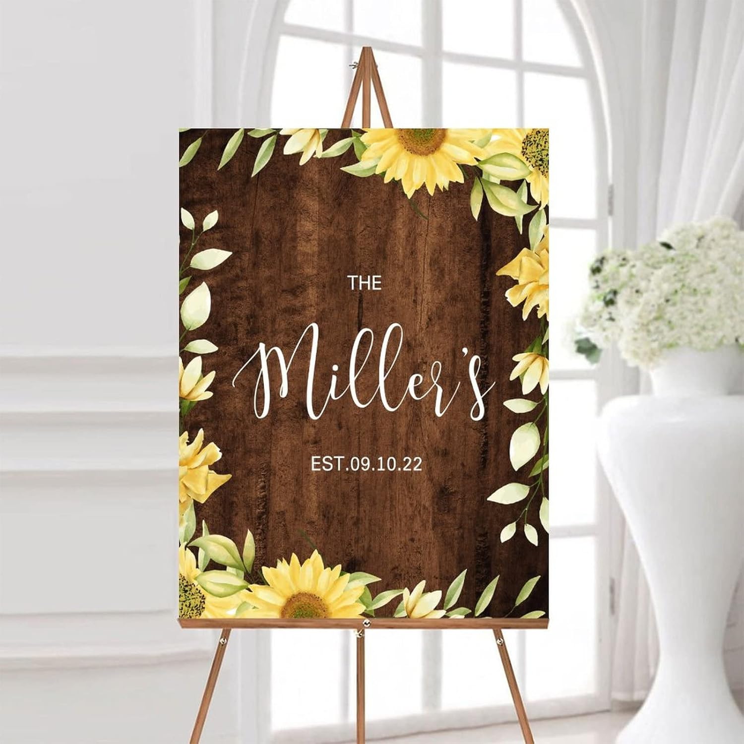 Personalized Wedding Welcome Sign Luxury Wood 12x16 Inch