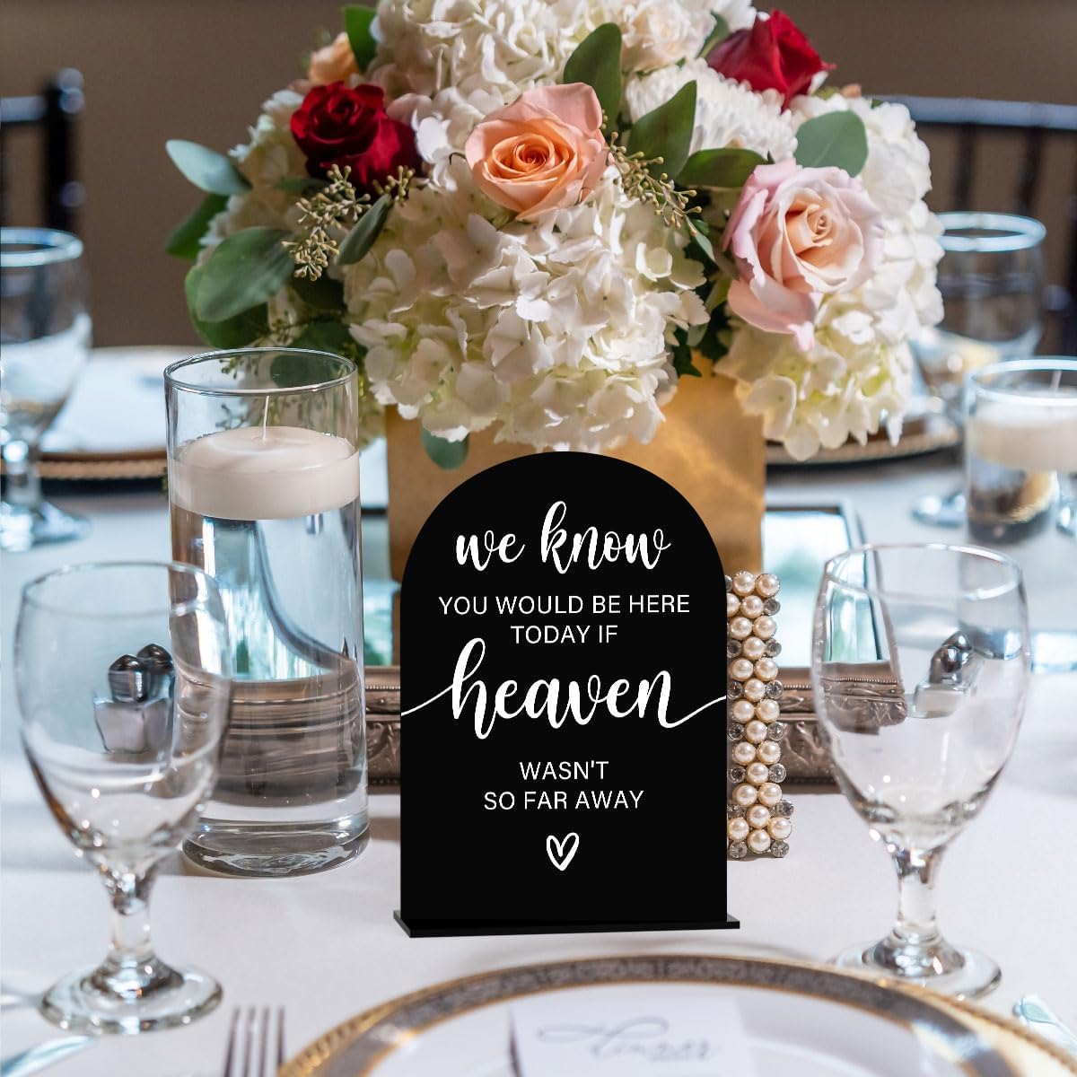 Black Acrylic Wedding Sign for Ceremony and Reception
