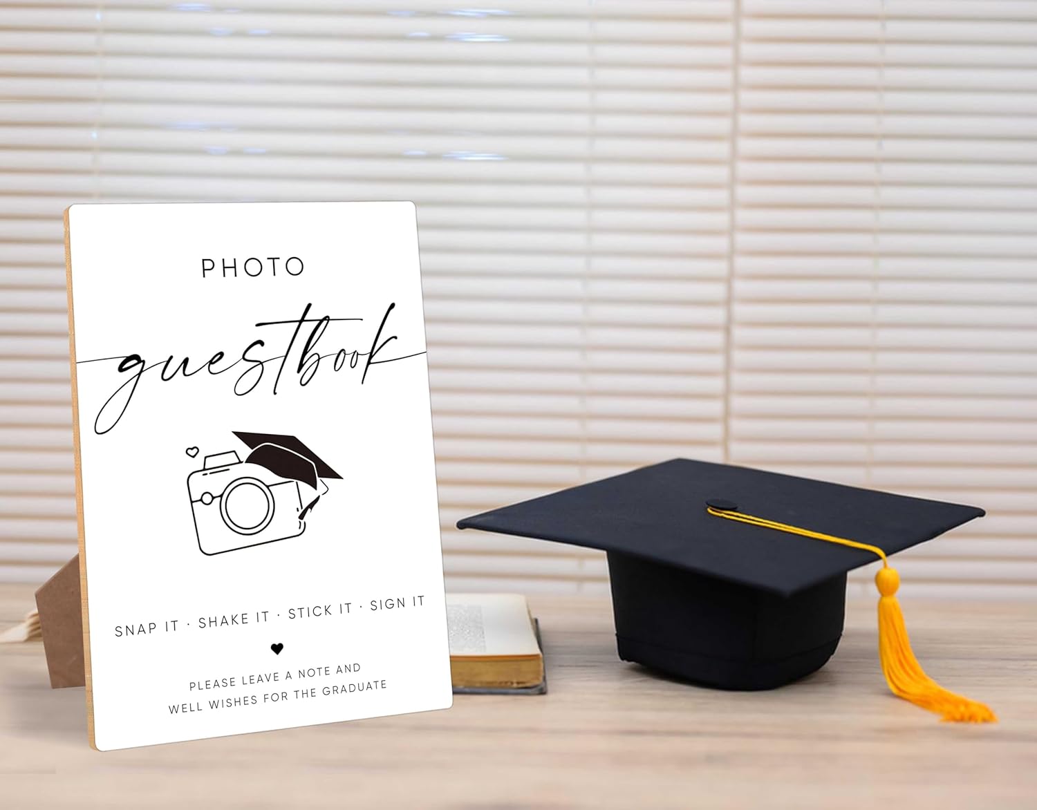 Graduation Photo Guest Book Sign with Stand