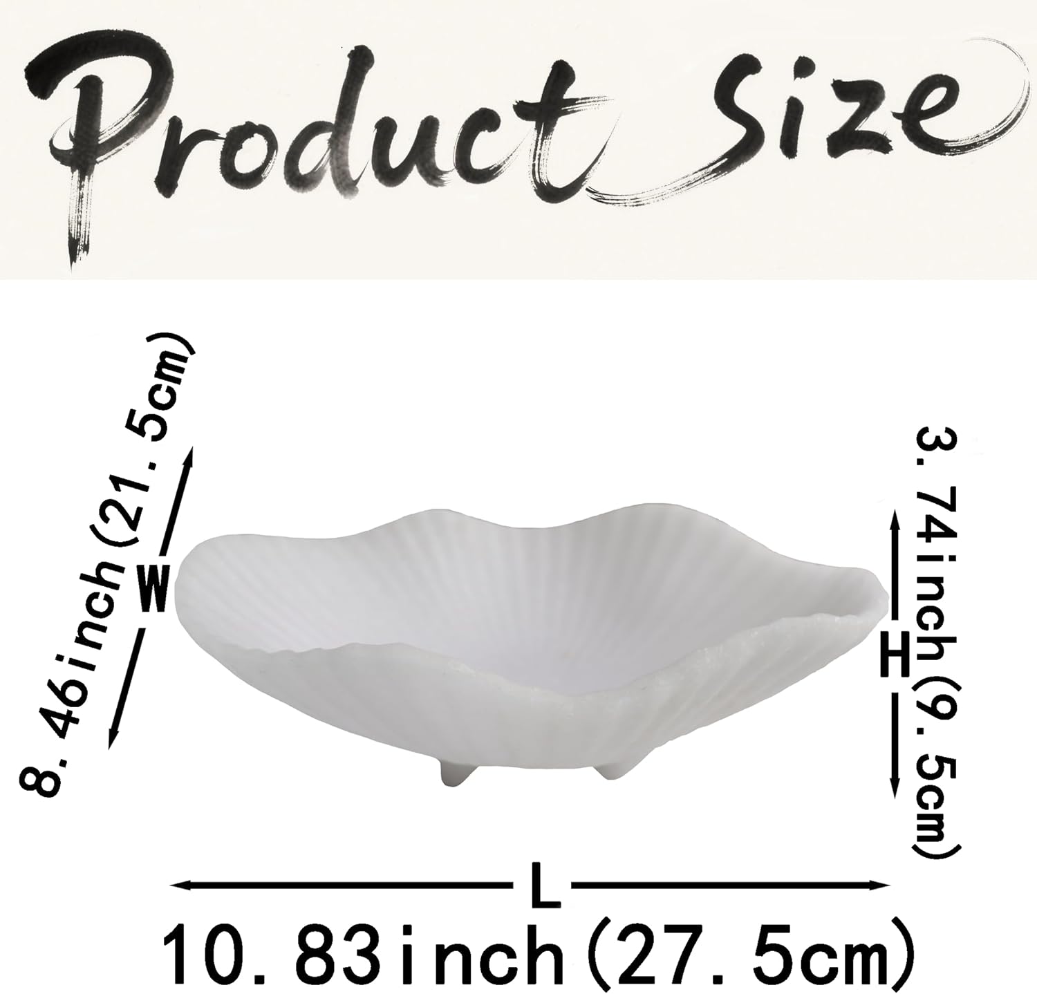ARTRHYT Large Decorative Bowl with Scallop Pedestal