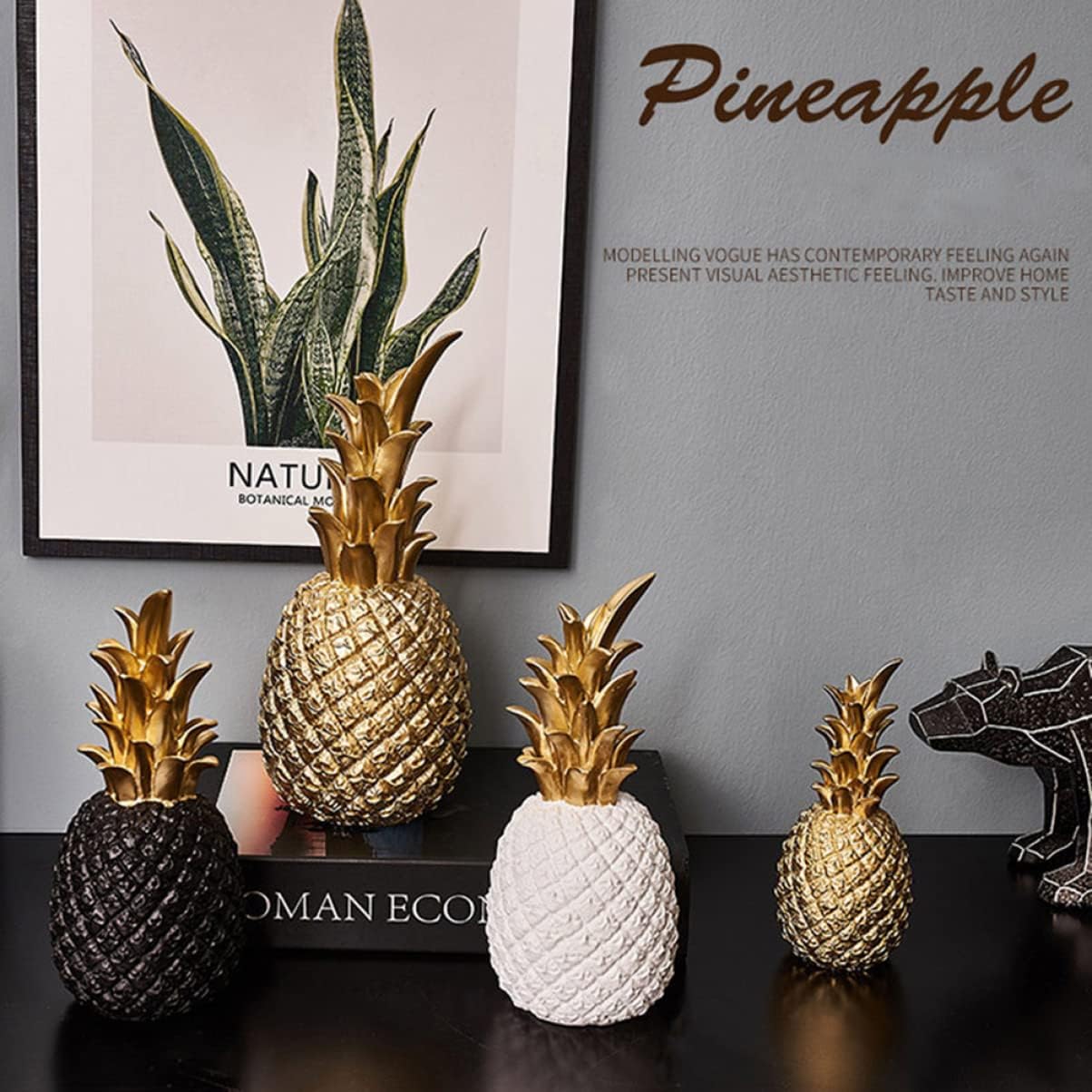 Resin Pineapple Desk Decor - Modern Farmhouse Style