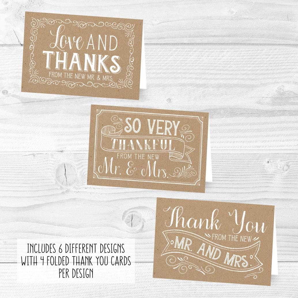 Hadley Designs Boho Wedding Signs Set 9 Pieces with 24 Thank You Cards
