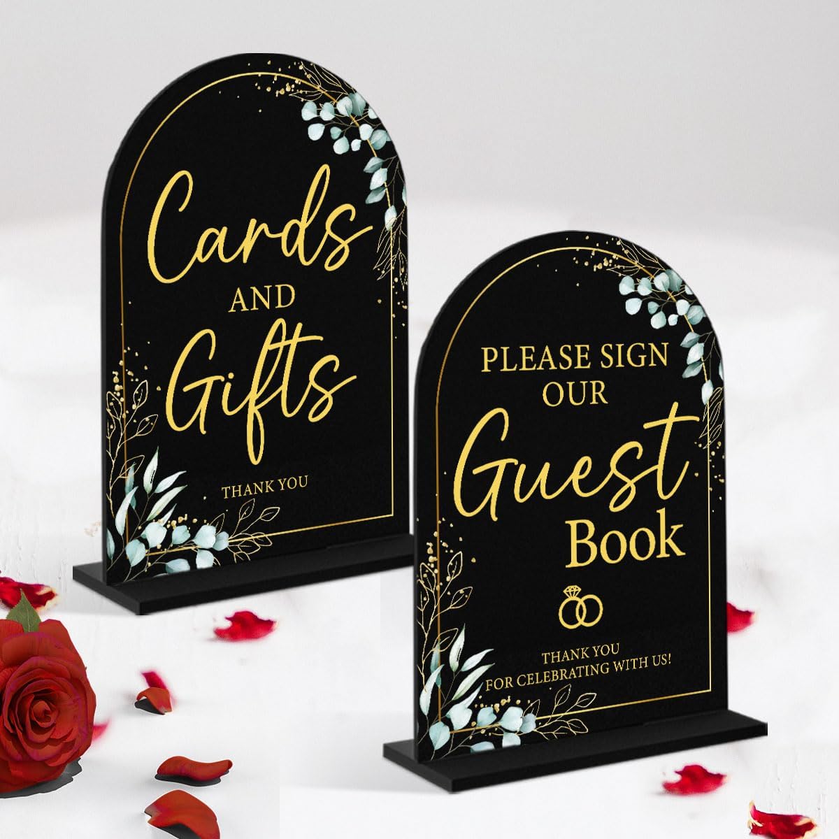 2-Piece Acrylic Wedding Sign Set for Ceremony Reception