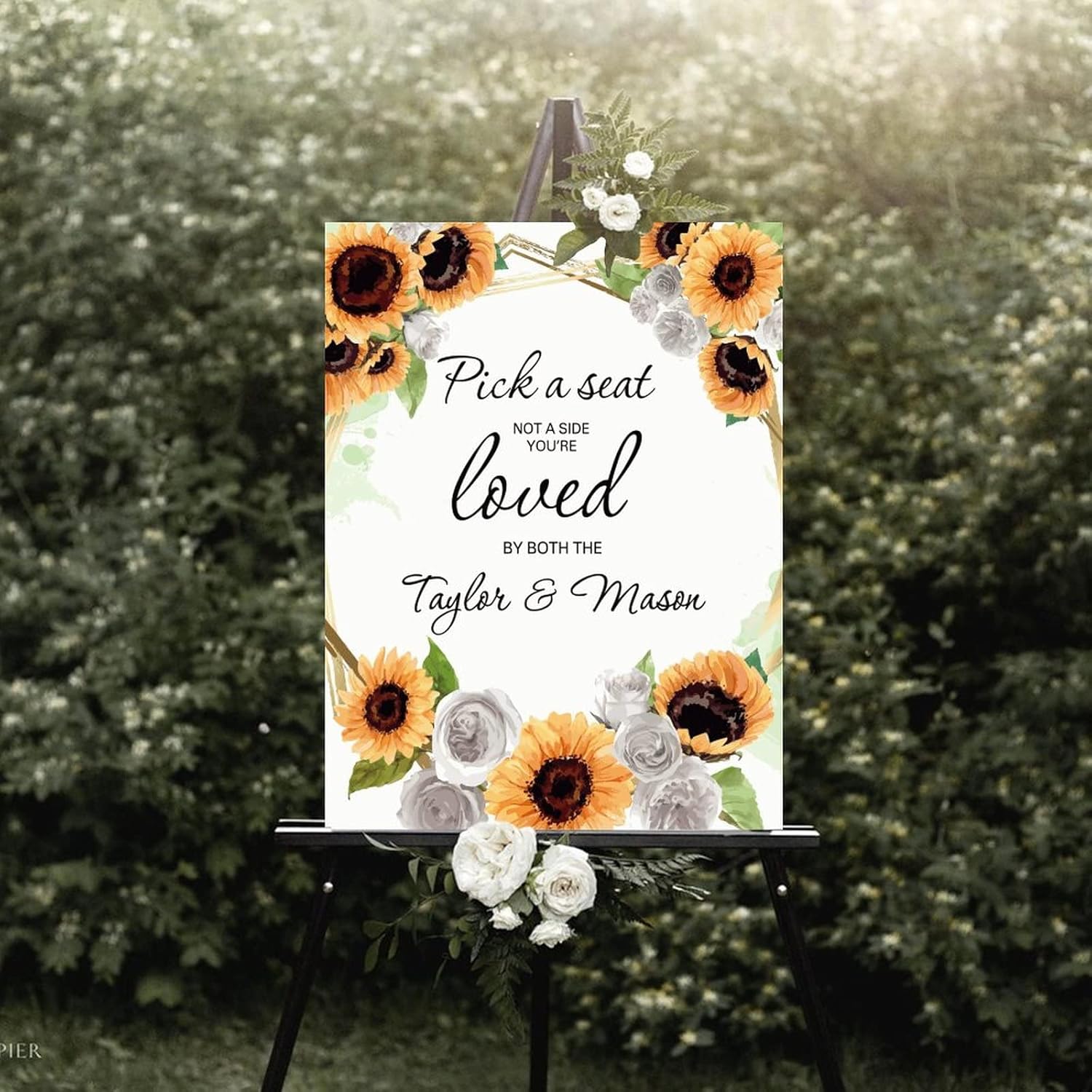 Alioyoit Wedding Welcome Sign with Sunflowers