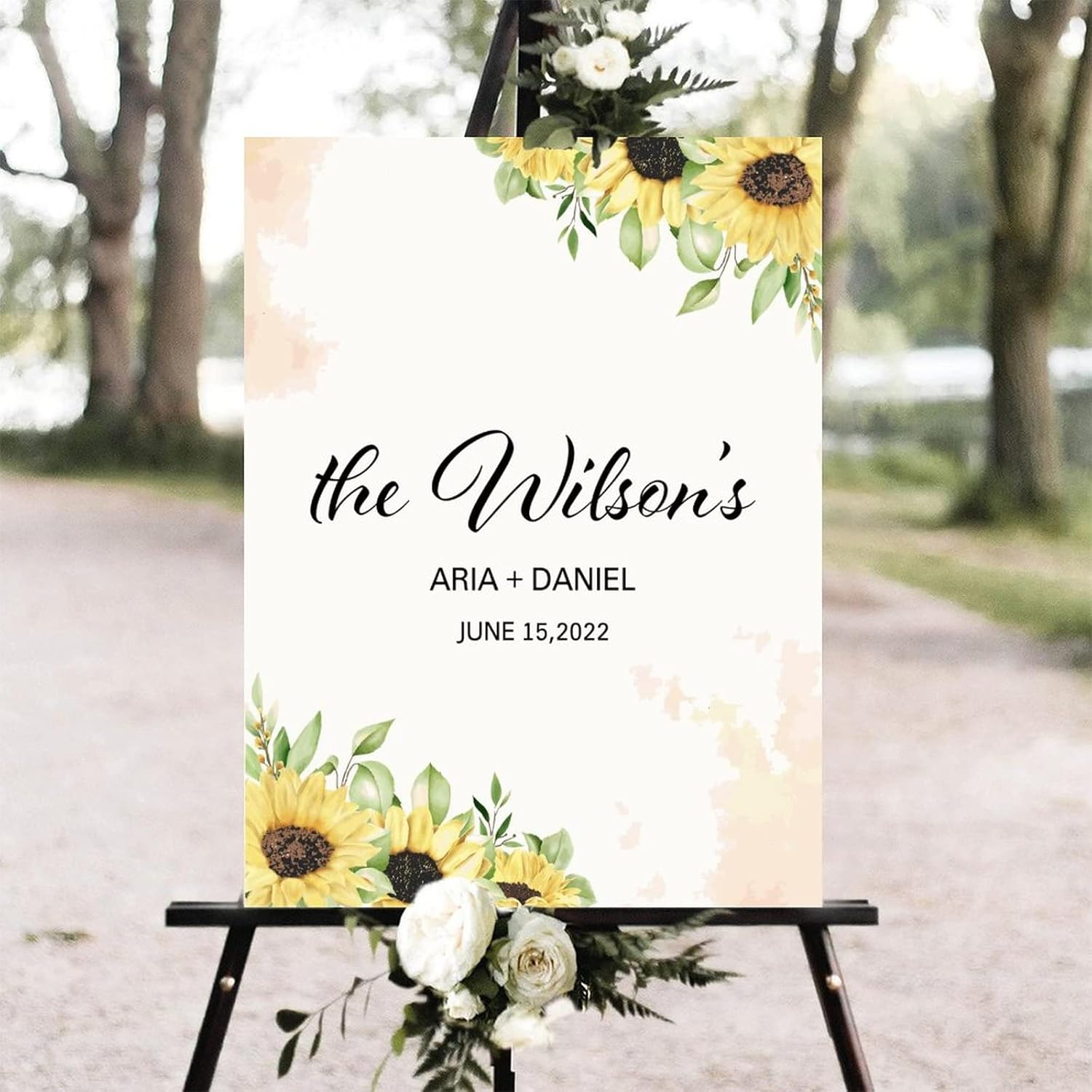 Alioyoit Watercolor Floral Wedding Welcome Sign